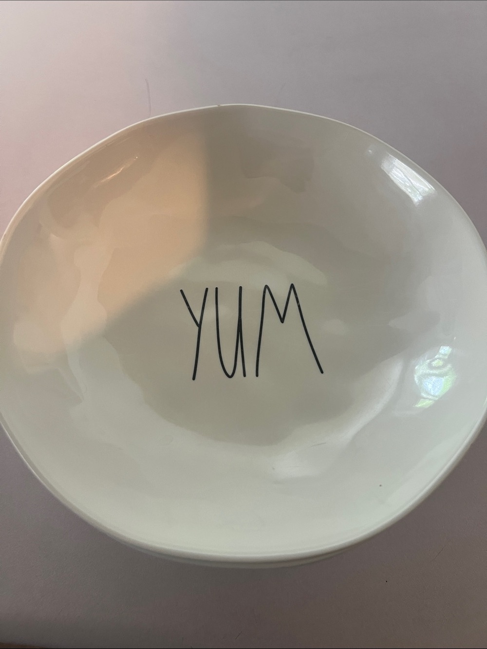 Rae Dunn. White Ceramic 'YUM' Bowl - set of 4